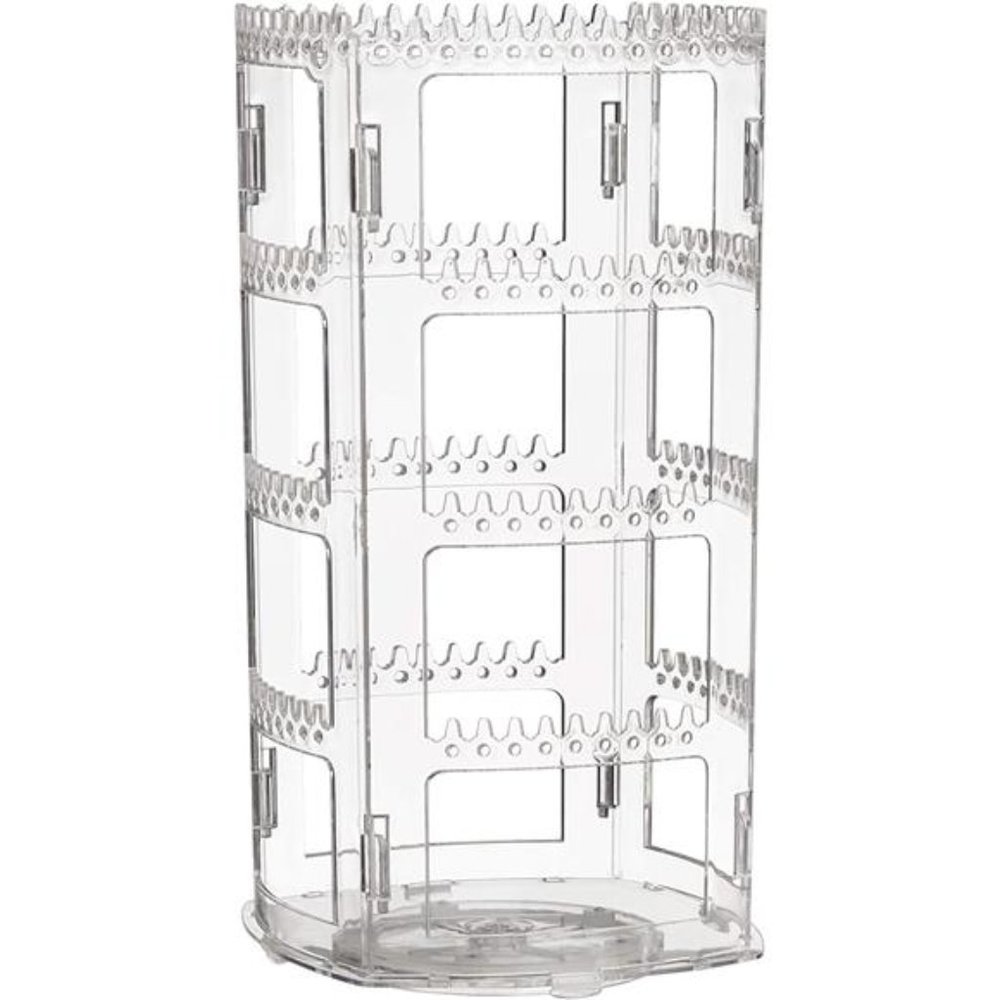 360 Rotating Earring Holder Jewelry 4 Tiers Display Stand 156 Holes 160 Grooves